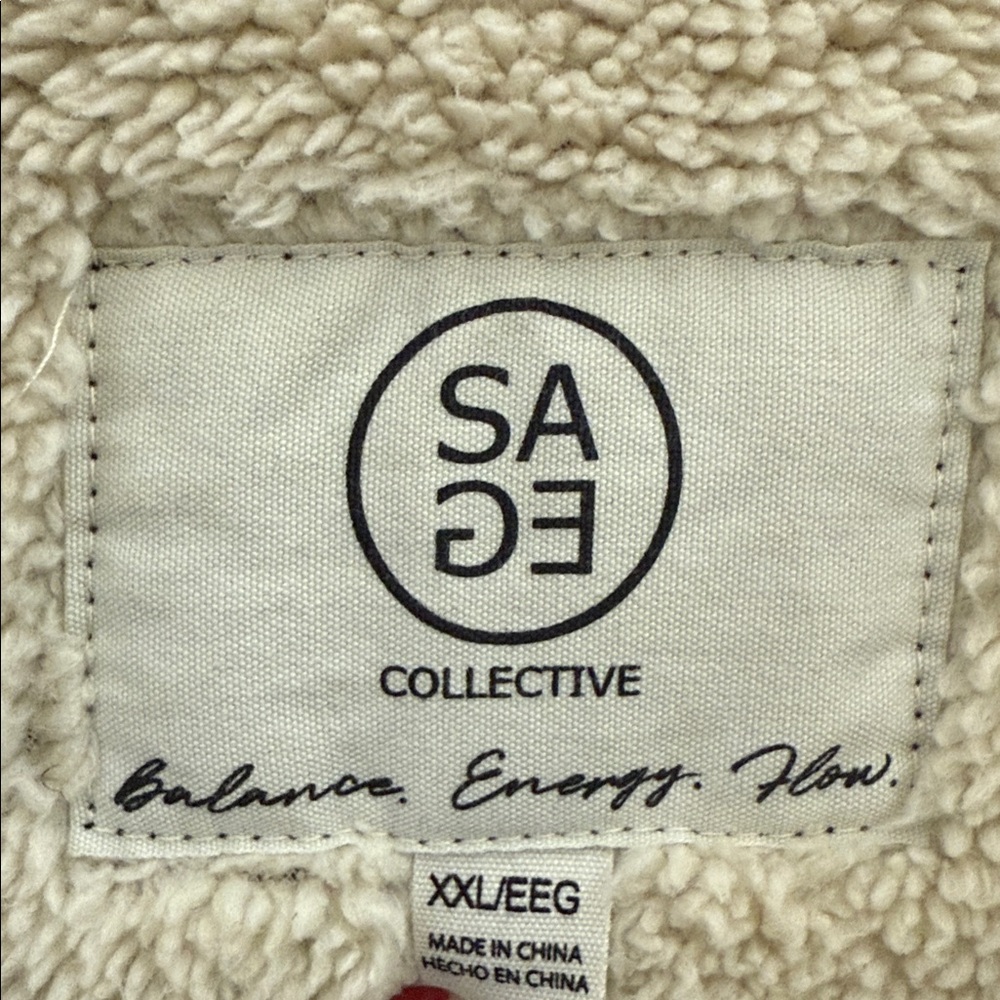 SAGE Collective purple & Lavender Plaid Fleece Jacket with Sherpa Lining XXL - Picture 4 of 9